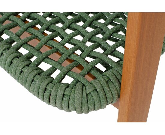 "Амстердам" стул плетеный из роупа, каркас алюминий, роуп зеленый круглый, ткань зеленая, изображение 5 | Интернет магазин мебели и декора LifeDekor