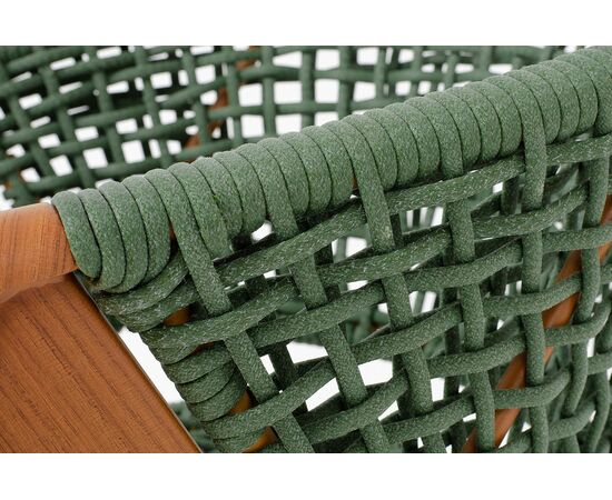 "Амстердам" стул плетеный из роупа, каркас алюминий, роуп зеленый круглый, ткань зеленая, изображение 6 | Интернет магазин мебели и декора LifeDekor