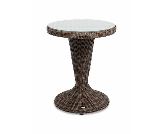 "Леванте" стол круглый из искусственного ротанга, цвет коричневый | Интернет магазин мебели и декора LifeDekor