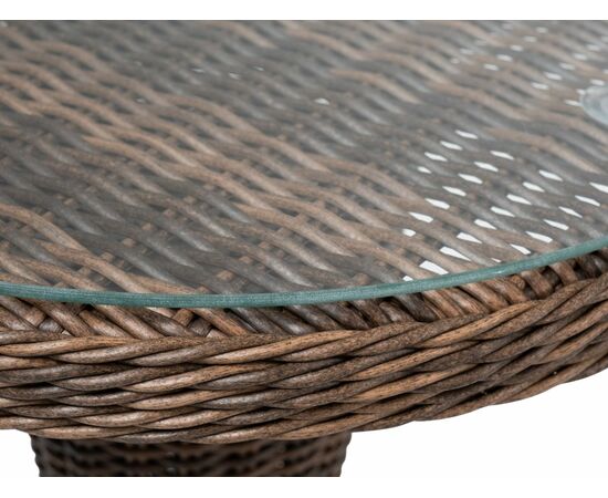 "Леванте" стол круглый из искусственного ротанга, цвет коричневый, изображение 2 | Интернет магазин мебели и декора LifeDekor
