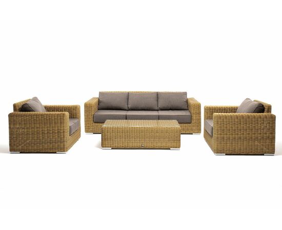 "Боно" лаунж-зона из искусственного ротанга, цвет соломенный, изображение 16 | Интернет магазин мебели и декора LifeDekor