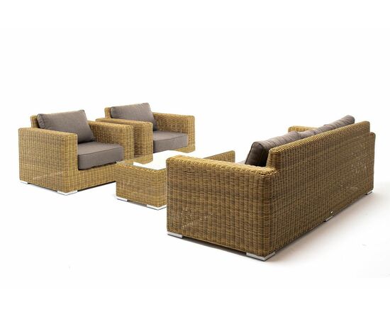 "Боно" лаунж-зона из искусственного ротанга, цвет соломенный, изображение 18 | Интернет магазин мебели и декора LifeDekor