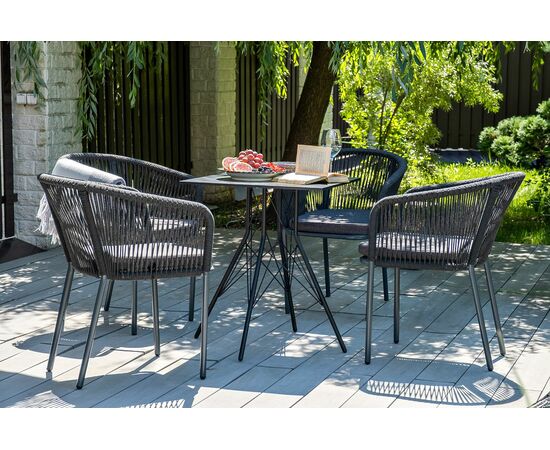 "Форли" обеденная группа на 4 персоны, квадратный стол, цвет "серый гранит" | Интернет магазин мебели и декора LifeDekor