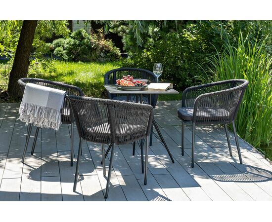 "Форли" обеденная группа на 4 персоны, квадратный стол, цвет "серый гранит", изображение 3 | Интернет магазин мебели и декора LifeDekor