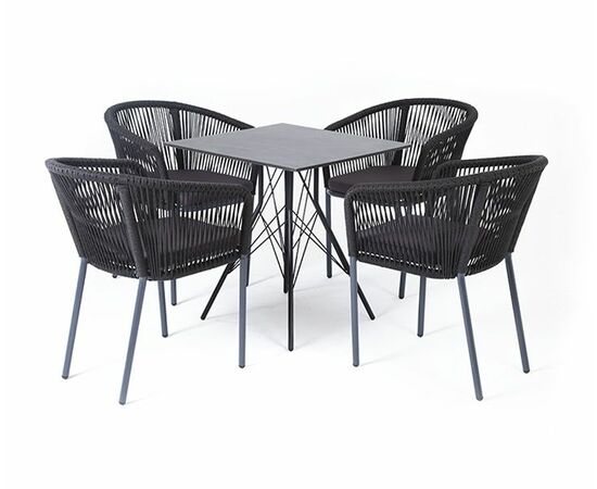 "Форли" обеденная группа на 4 персоны, квадратный стол, цвет "серый гранит", изображение 5 | Интернет магазин мебели и декора LifeDekor