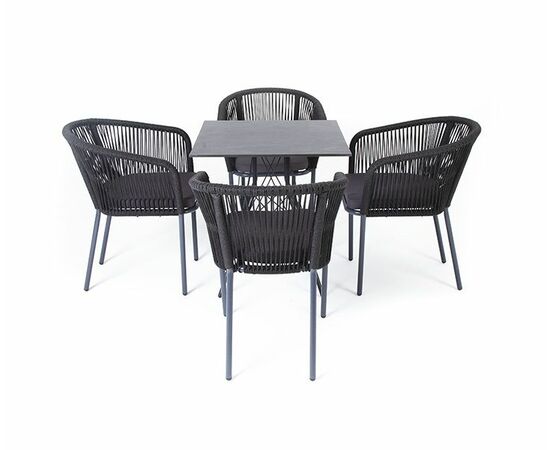 "Форли" обеденная группа на 4 персоны, квадратный стол, цвет "серый гранит", изображение 6 | Интернет магазин мебели и декора LifeDekor