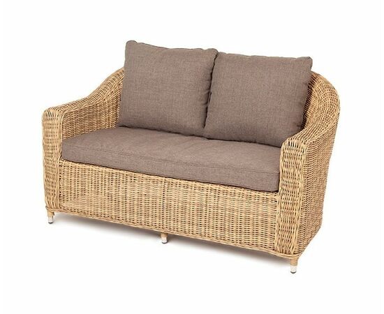 "Кон Панна" диван из искусственного ротанга двухместный, цвет соломенный | Интернет магазин мебели и декора LifeDekor