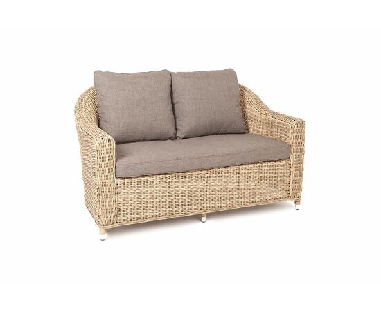 "Кон Панна" диван из искусственного ротанга двухместный, цвет соломенный, изображение 2 | Интернет магазин мебели и декора LifeDekor