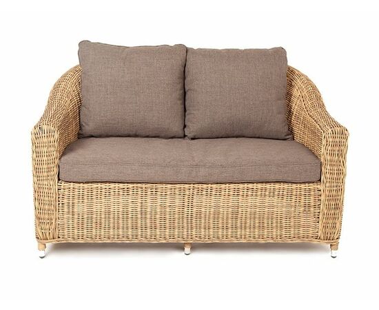 "Кон Панна" диван из искусственного ротанга двухместный, цвет соломенный, изображение 3 | Интернет магазин мебели и декора LifeDekor