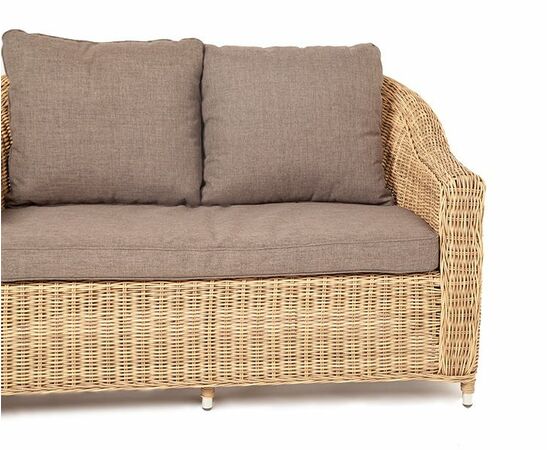 "Кон Панна" диван из искусственного ротанга двухместный, цвет соломенный, изображение 4 | Интернет магазин мебели и декора LifeDekor