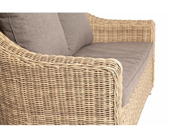 "Кон Панна" диван из искусственного ротанга двухместный, цвет соломенный, изображение 5 | Интернет магазин мебели и декора LifeDekor