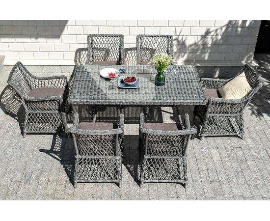 "Латте" обеденная группа плетеная, цвет графит, изображение 2 | Интернет магазин мебели и декора LifeDekor