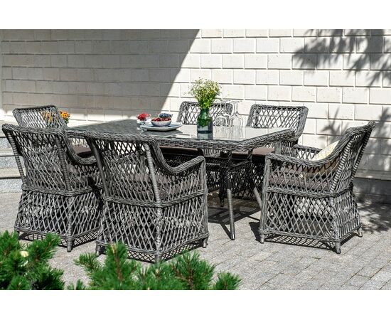 "Латте" обеденная группа плетеная, цвет графит, изображение 3 | Интернет магазин мебели и декора LifeDekor