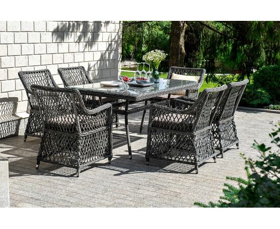 "Латте" обеденная группа плетеная, цвет графит, изображение 5 | Интернет магазин мебели и декора LifeDekor