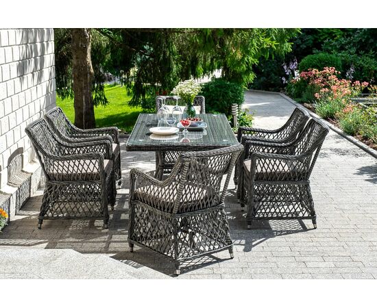 "Латте" обеденная группа плетеная, цвет графит, изображение 6 | Интернет магазин мебели и декора LifeDekor
