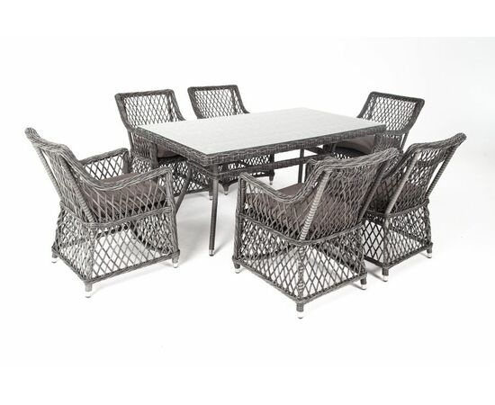 "Латте" обеденная группа плетеная, цвет графит, изображение 7 | Интернет магазин мебели и декора LifeDekor