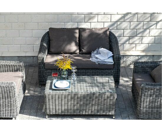 "Кон Панна" лаунж-зона из искусственного ротанга, цвет графит, изображение 6 | Интернет магазин мебели и декора LifeDekor