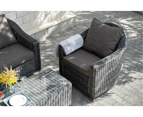 "Кон Панна" лаунж-зона из искусственного ротанга, цвет графит, изображение 7 | Интернет магазин мебели и декора LifeDekor