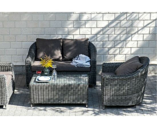 "Кон Панна" лаунж-зона из искусственного ротанга, цвет графит, изображение 9 | Интернет магазин мебели и декора LifeDekor