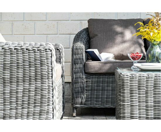 "Кон Панна" лаунж-зона из искусственного ротанга, цвет графит, изображение 12 | Интернет магазин мебели и декора LifeDekor