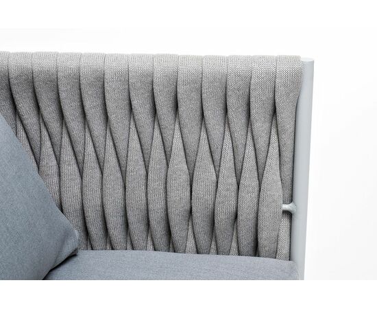 "Монако" кресло плетеное из роупа, каркас алюминий светло-серый (RAL7035) муар, роуп светло-серый 40 мм, ткань светло-серая, изображение 6 | Интернет магазин мебели и декора LifeDekor