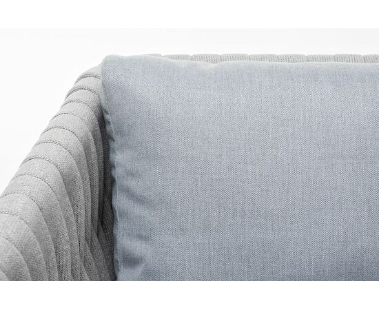 "Монако" кресло плетеное из роупа, каркас алюминий светло-серый (RAL7035) муар, роуп светло-серый 40 мм, ткань светло-серая, изображение 7 | Интернет магазин мебели и декора LifeDekor