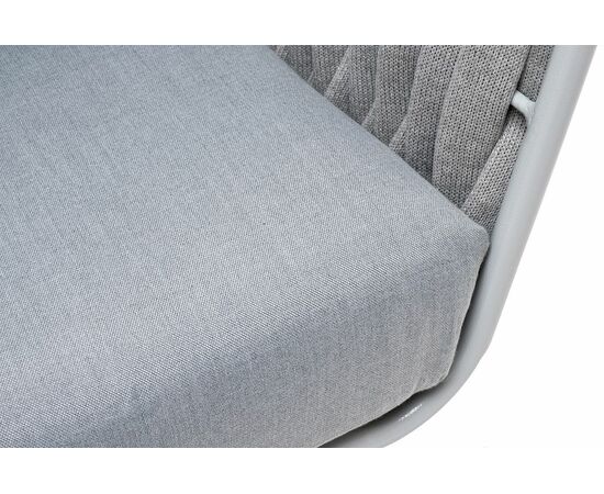 "Монако" кресло плетеное из роупа, каркас алюминий светло-серый (RAL7035) муар, роуп светло-серый 40 мм, ткань светло-серая, изображение 8 | Интернет магазин мебели и декора LifeDekor