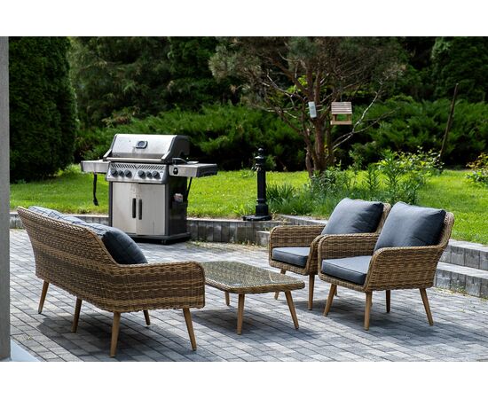 "Палермо" лаунж-зона из искусственного ротанга, цвет соломенный, изображение 4 | Интернет магазин мебели и декора LifeDekor