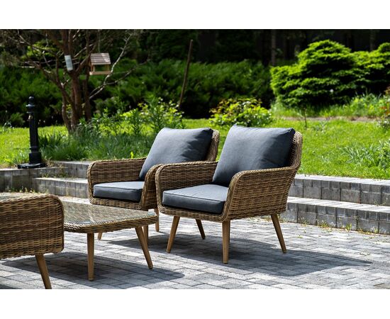 "Палермо" лаунж-зона из искусственного ротанга, цвет соломенный, изображение 7 | Интернет магазин мебели и декора LifeDekor