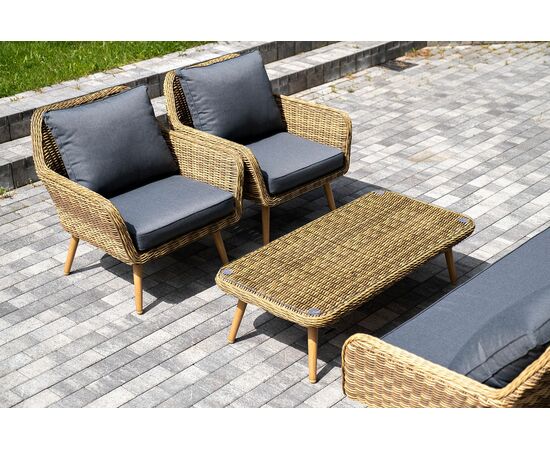 "Палермо" лаунж-зона из искусственного ротанга, цвет соломенный, изображение 8 | Интернет магазин мебели и декора LifeDekor