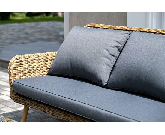 "Палермо" лаунж-зона из искусственного ротанга, цвет соломенный, изображение 13 | Интернет магазин мебели и декора LifeDekor