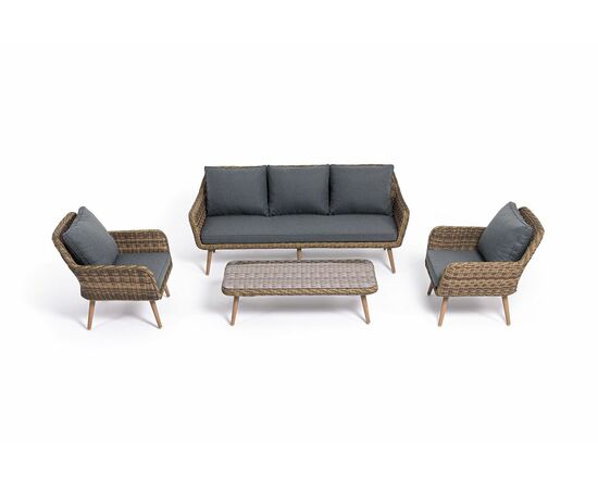 "Палермо" лаунж-зона из искусственного ротанга, цвет соломенный, изображение 20 | Интернет магазин мебели и декора LifeDekor