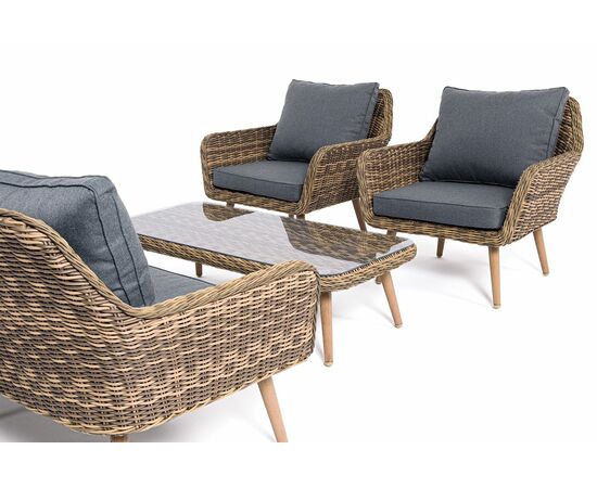 "Палермо" лаунж-зона из искусственного ротанга, цвет соломенный, изображение 23 | Интернет магазин мебели и декора LifeDekor