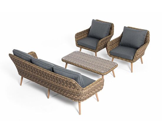 "Палермо" лаунж-зона из искусственного ротанга, цвет соломенный, изображение 25 | Интернет магазин мебели и декора LifeDekor