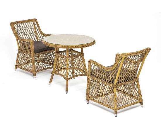 "Эспрессо–80 L" обеденная группа плетеная, цвет соломенный | Интернет магазин мебели и декора LifeDekor