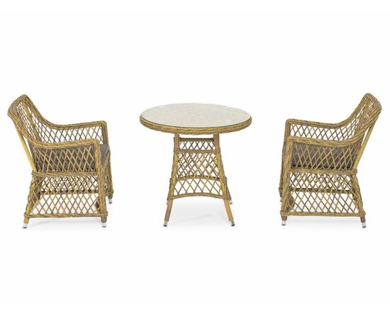 "Эспрессо–80 L" обеденная группа плетеная, цвет соломенный, изображение 2 | Интернет магазин мебели и декора LifeDekor