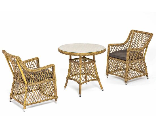 "Эспрессо–80 L" обеденная группа плетеная, цвет соломенный, изображение 3 | Интернет магазин мебели и декора LifeDekor