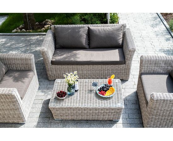 "Капучино" диван из искусственного ротанга двухместный, цвет бежевый, изображение 6 | Интернет магазин мебели и декора LifeDekor