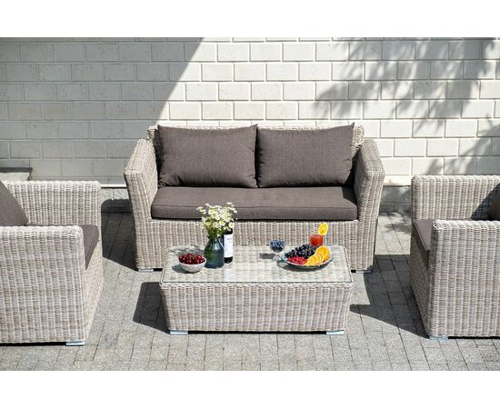 "Капучино" диван из искусственного ротанга двухместный, цвет бежевый, изображение 7 | Интернет магазин мебели и декора LifeDekor