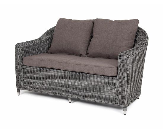 "Кон Панна" диван из искусственного ротанга двухместный, цвет графит | Интернет магазин мебели и декора LifeDekor