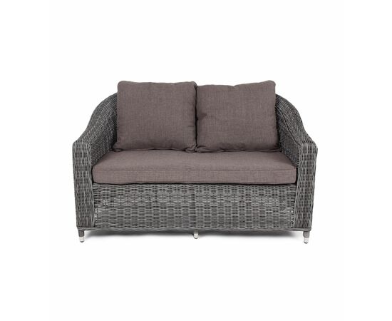 "Кон Панна" диван из искусственного ротанга двухместный, цвет графит, изображение 3 | Интернет магазин мебели и декора LifeDekor