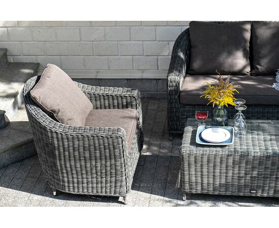 "Кон Панна" диван из искусственного ротанга двухместный, цвет графит, изображение 8 | Интернет магазин мебели и декора LifeDekor