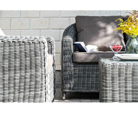 "Кон Панна" диван из искусственного ротанга двухместный, цвет графит, изображение 11 | Интернет магазин мебели и декора LifeDekor