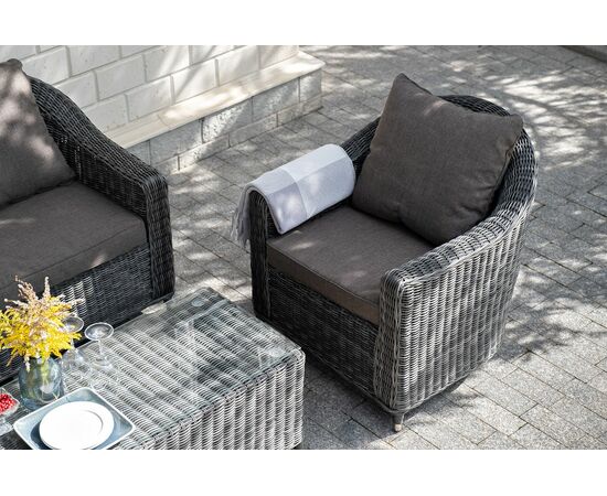 "Кон Панна" диван из искусственного ротанга двухместный, цвет графит, изображение 19 | Интернет магазин мебели и декора LifeDekor