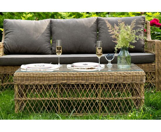 "Гранд Латте" лаунж-зона из искусственного ротанга, цвет соломенный, изображение 7 | Интернет магазин мебели и декора LifeDekor