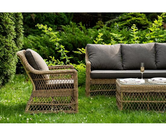 "Гранд Латте" лаунж-зона из искусственного ротанга, цвет соломенный, изображение 10 | Интернет магазин мебели и декора LifeDekor