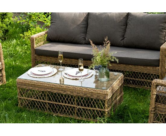 "Гранд Латте" лаунж-зона из искусственного ротанга, цвет соломенный, изображение 12 | Интернет магазин мебели и декора LifeDekor