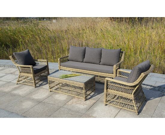 "Гранд Латте" лаунж-зона из искусственного ротанга, цвет соломенный, изображение 25 | Интернет магазин мебели и декора LifeDekor