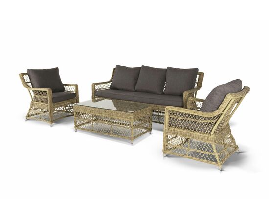 "Гранд Латте" лаунж-зона из искусственного ротанга, цвет соломенный, изображение 27 | Интернет магазин мебели и декора LifeDekor