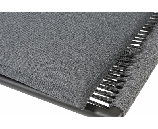 "Авиньон" кресло плетеное из роупа, каркас алюминий серый (RAL7022) муар, роуп серый круглый, ткань темно-серая 027, изображение 4 | Интернет магазин мебели и декора LifeDekor